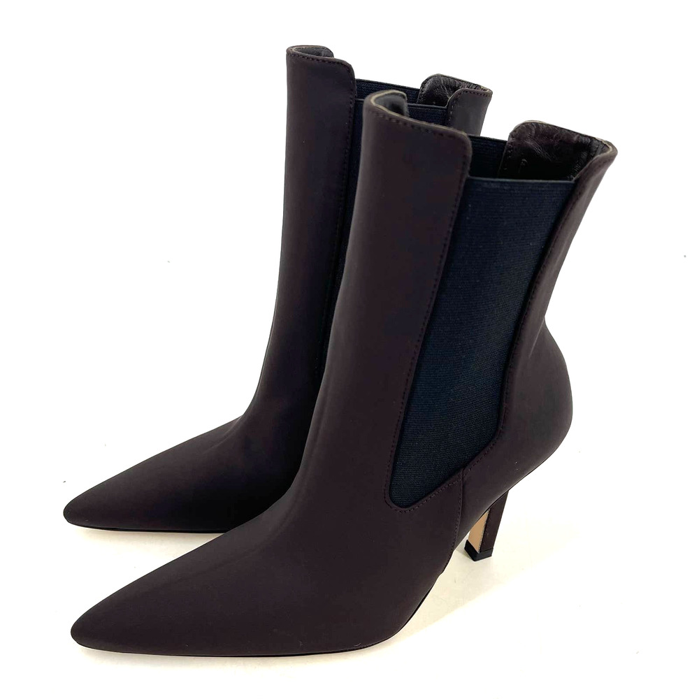 Good American High Kickstand Suede Bootie Size 7 Chocolate Brown GA118N-X